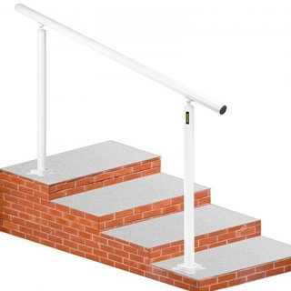 Kit de Barandilla para Escaleras, Pasamanos de 152.4 cm para Exteriores de 0-5 Escalones, Barandilla de Escalera de Aluminio Blanca de Ángulo Ajustable, Escaleras Interiores y Exteriores para Pers...