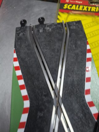 Scalextric Cruces Cambio Carril Pista Negra