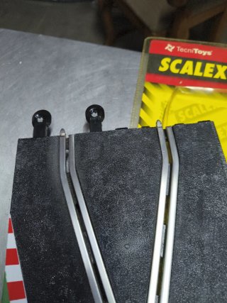 Scalextric Cruces Cambio Carril Pista Negra