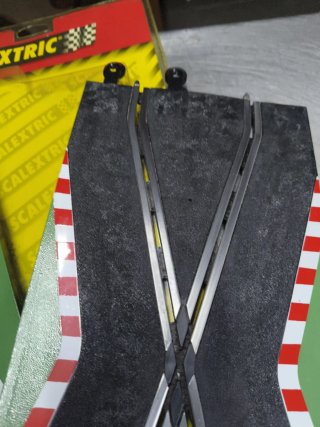 Scalextric Cruces Cambio Carril Pista Negra