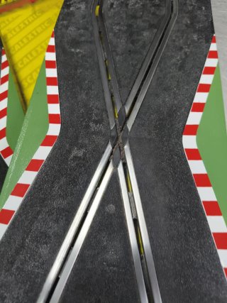Scalextric Cruces Cambio Carril Pista Negra