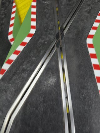 Scalextric Cruces Cambio Carril Pista Negra
