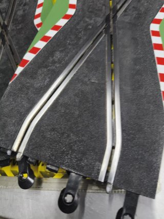 Scalextric Cruces Cambio Carril Pista Negra