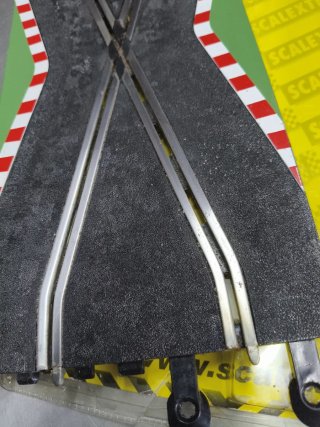 Scalextric Cruces Cambio Carril Pista Negra