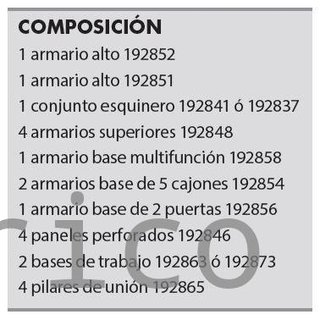 Conjunto Taller 8 Módulos S/Acero Inox Alyco 192838