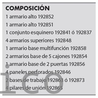 Conjunto Taller 8 Módulos S/Madera Alyco 192839
