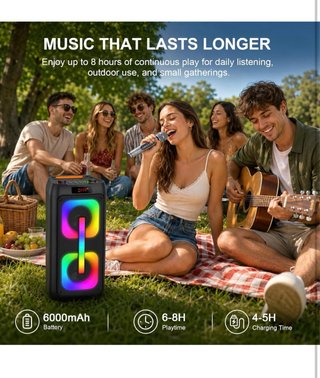 Máquina Karaoke con 2 Micrófonos LED •PRECINTADO•