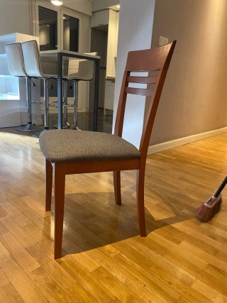 4 Sillas Comedor Madera Tapizadas