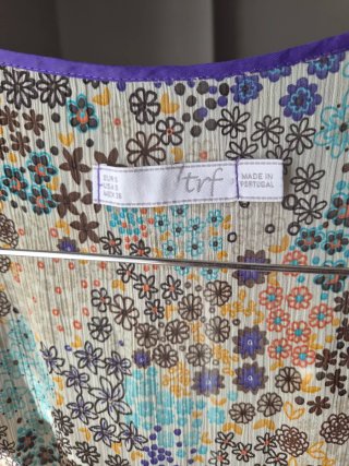 Blusa Zara TRF Vintage Talla S Multicolor