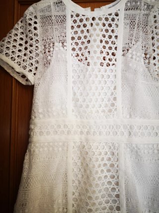 Vestido H&M calado blanco T-42
