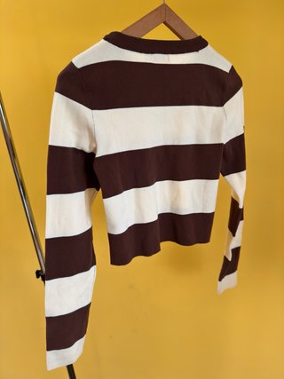 Jersey Stradivarius rayas marrón y blanco Talla XS