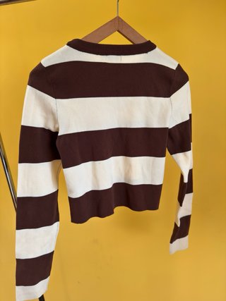 Jersey Stradivarius rayas marrón y blanco Talla XS