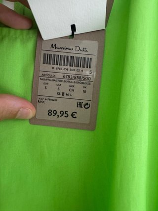 Vestido Massimo Dutti largo verde nuevo con etique