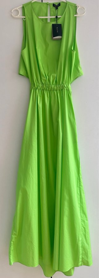 Vestido Massimo Dutti largo verde nuevo con etique