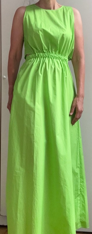 Vestido Massimo Dutti largo verde nuevo con etique