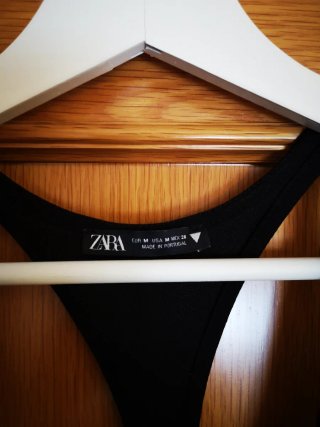 Vestido Zara Negro Espalda Deportiva Talla Única