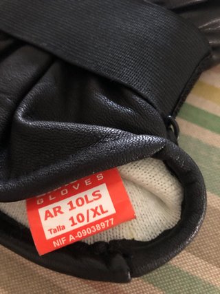 Guantes de moto de cuero negro
