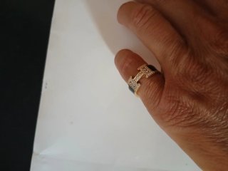 Anello regolabile oro e nero
