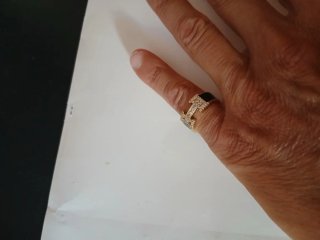 Anello regolabile oro e nero