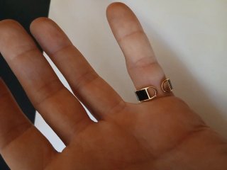 Anello regolabile oro e nero