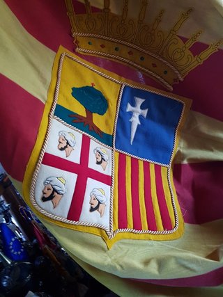 Bandera Antigua ARAGON Bordada Gigante