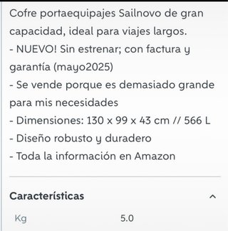Cofre portaequipajes Sailnovo