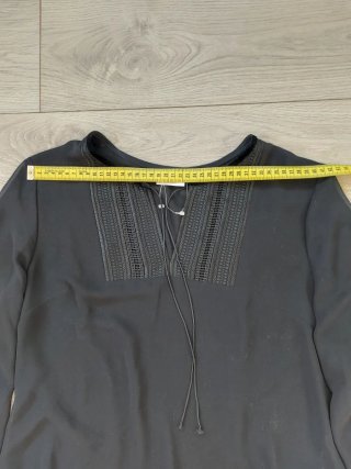 Talla L - Blusa negra gasa y terciopelo