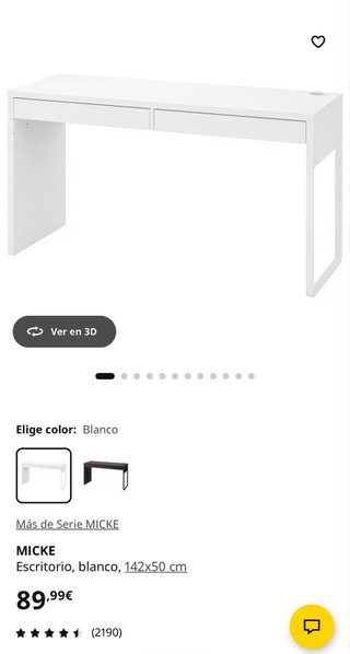 Scrivania con cassetti Micke Ikea Bianca