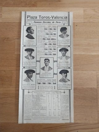 Cartel Toros Valencia 1922