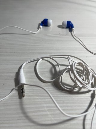 Cuffie auricolari nuove blu e bianche