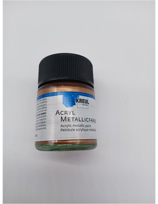 KREUL 77583 Pintura acrílica metálica a base de agua - cremosa opaca - de secado rápido y desvanecimiento - 1.7 fl oz de vidrio dor