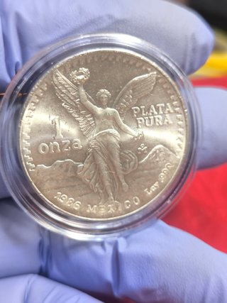 Moneda Plata 1 Onza Libertad 1986 México