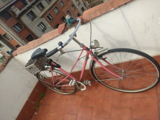 Bicicleta Vintage Rosa con Cesta