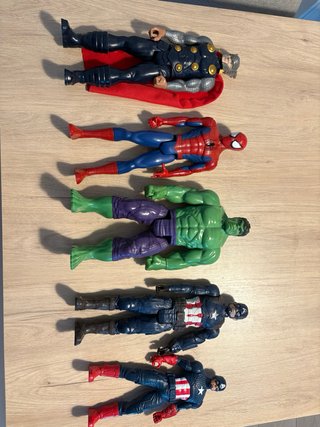Lote Muñecos Marvel: Hulk, Spiderman, Thor, Cap
