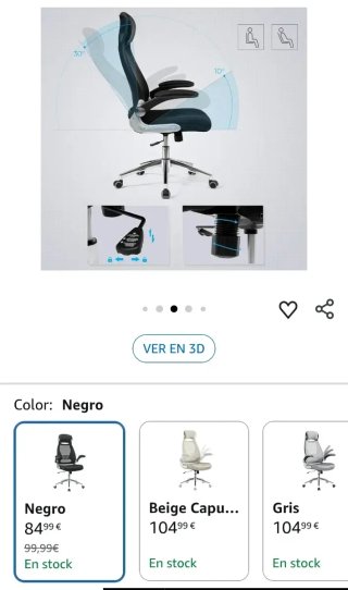 Silla de Oficina SONGMICS OBN86BK Negra
