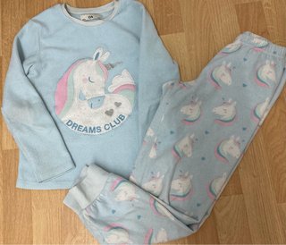 Pijama Unicornio C&A Niña Azul y Rosa talla 8