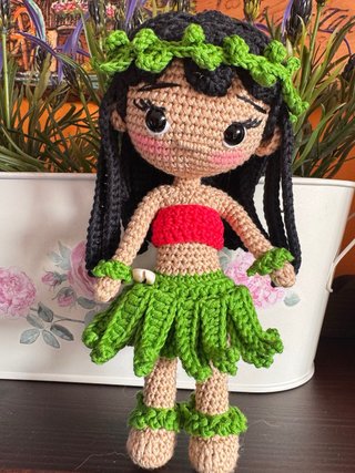 Muñeca Amigurumi Lilo hecha s msno a crochet