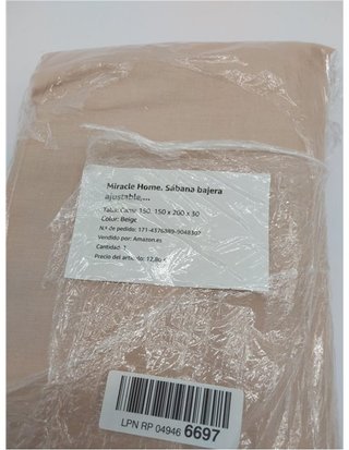 Miracle Home. Sábana bajera ajustable - elástica - suave - cómoda - antipeeling. Algodón 50% poliéster. Cama 150. 150 x 200 x 30. Be