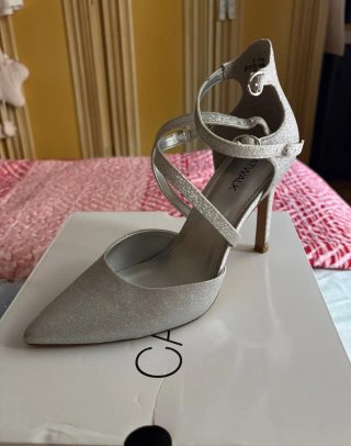 Scarpe donna Catwalk argento glitter