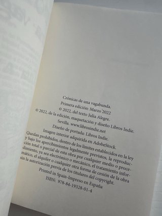 Libro: Crónicas de una vagabunda de Julia Alegre
