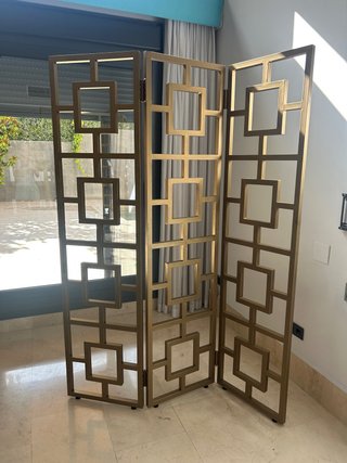 Biombo Decorativo Aluminio Dorado compacto