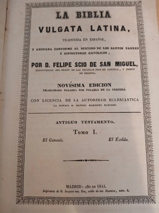 Biblia en latin y cast. Antiguo testamento.1845