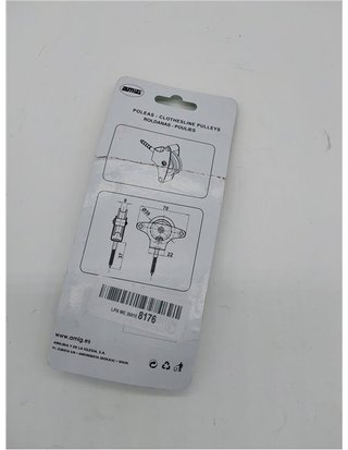Amig - Polea para tendederos de ropa | Acero | Roldana metálica de 39mm | Incluye tornillo de sujeción y guías