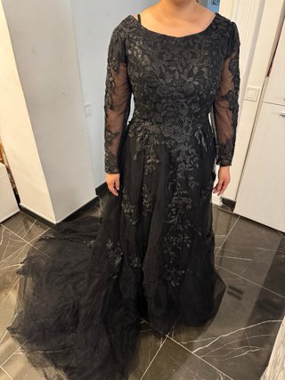 Vestido Negro Fiesta/Novia Encaje