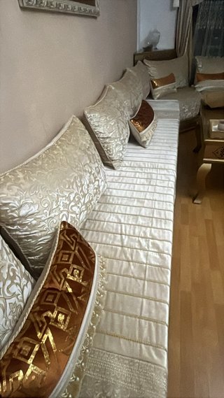 Sofá Árabe Marroquí Beige y Dorado