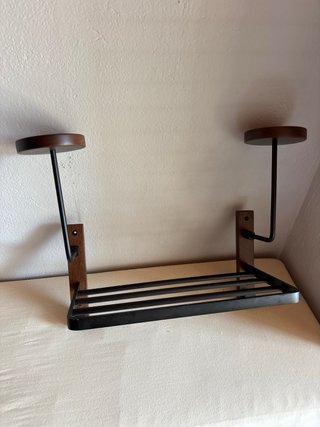 Soporte Pared Casco Moto Madera y Metal
