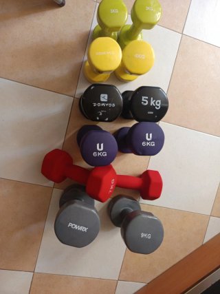 Juego de Mancuernas 3kg, 4kg, 5kg, 6kg, 7kg, 9kg