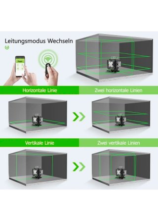 Huepar Nivel Láser 4D Autonivelante 16 Líneas