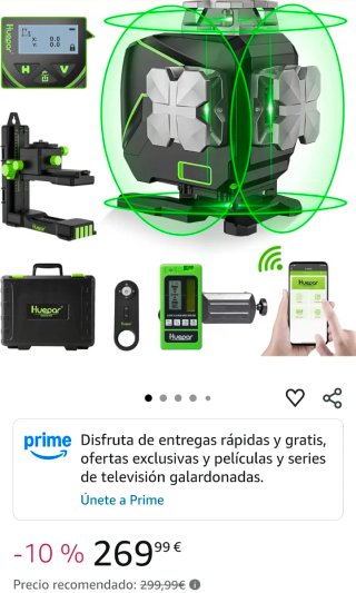Huepar Nivel Láser 4D Autonivelante 16 Líneas