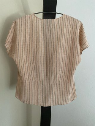 Camicia Thula seta righe rosa/grigio